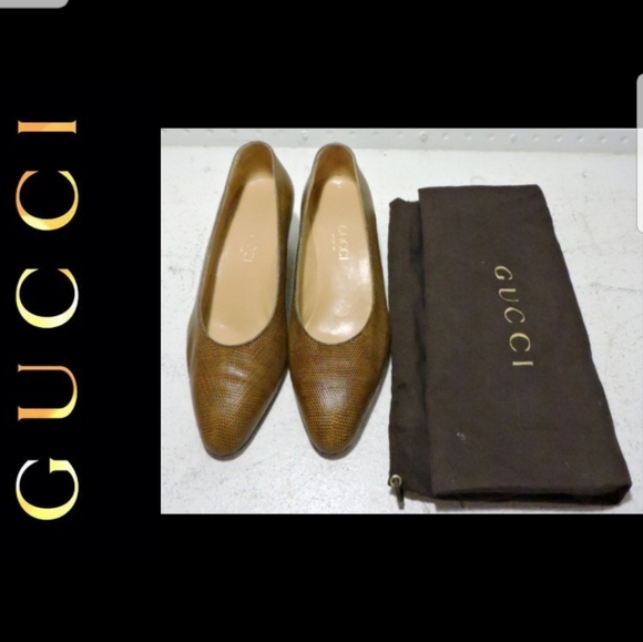 Women's Gucci Rounded Toe Kitten Heels Size 35.5 B - Picture 1 of 12